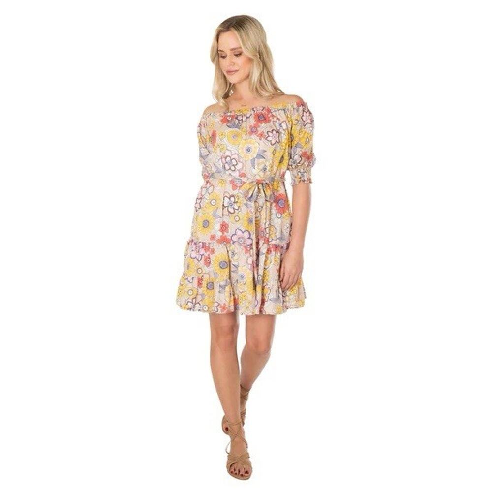 Tori Richard Honolulu Summer Somewhere Scarlet Dress No Belt Size Medium
